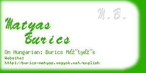 matyas burics business card